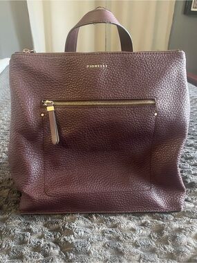 Fiorelli Burgundy Pebbled Leather Tote